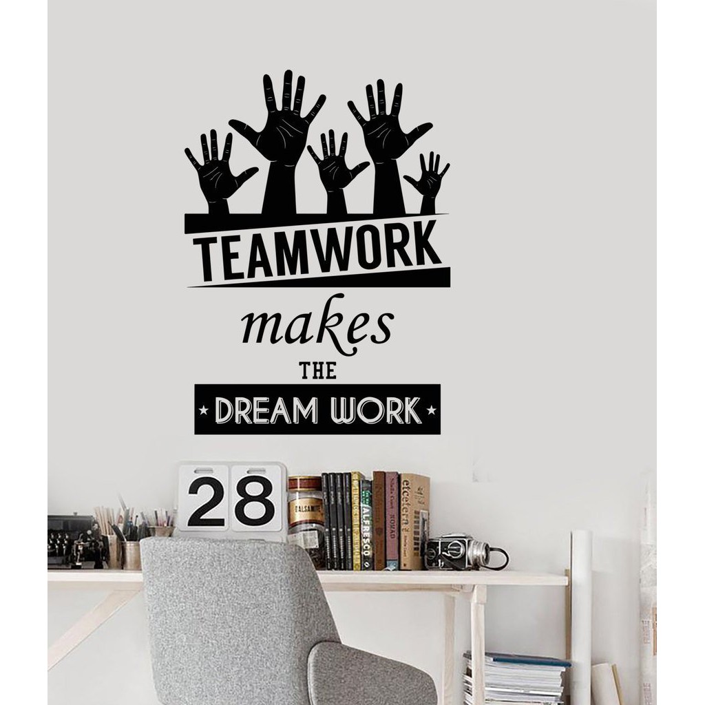 Wall Stickers Office Space Inspirational Words Team Work Motivational ...