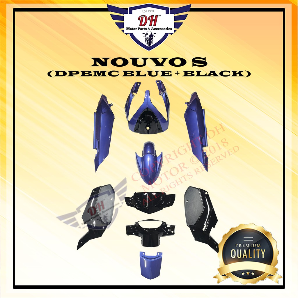 NOUVO S COVER SET (DPBMC BLUE + BLACK) YAMAHA NOUVO S Shopee Malaysia