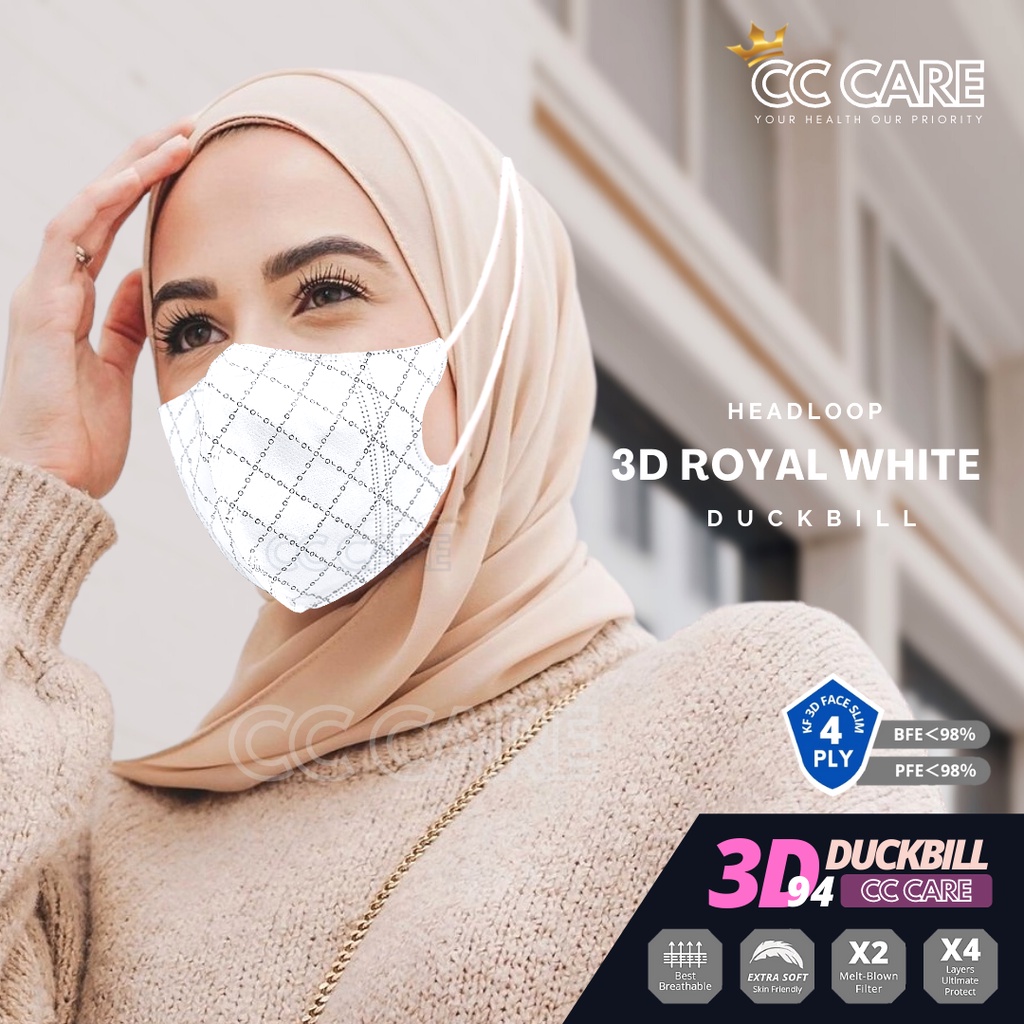Head loop Face Mask 3D Premium Hijab Earloop BFE 9598 Adult
