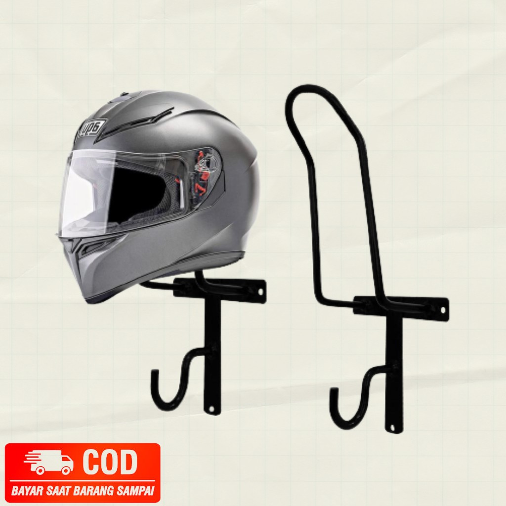 GANTUNGAN Motorcycle Helmet Hanging Rack / Wall Mounted Helmet Rack ...