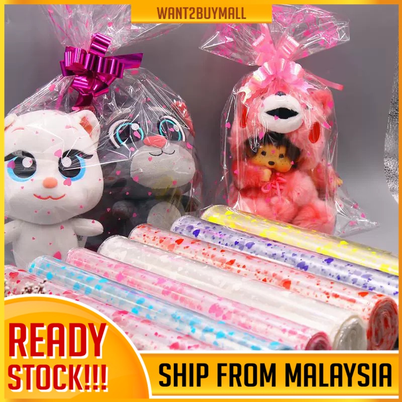 🇲🇾 🏆 7 Size 100pcs Love Soft Toy Doll Hamper T Wrapping Plastic Bag Opp Plastik Balut Hamper 4282