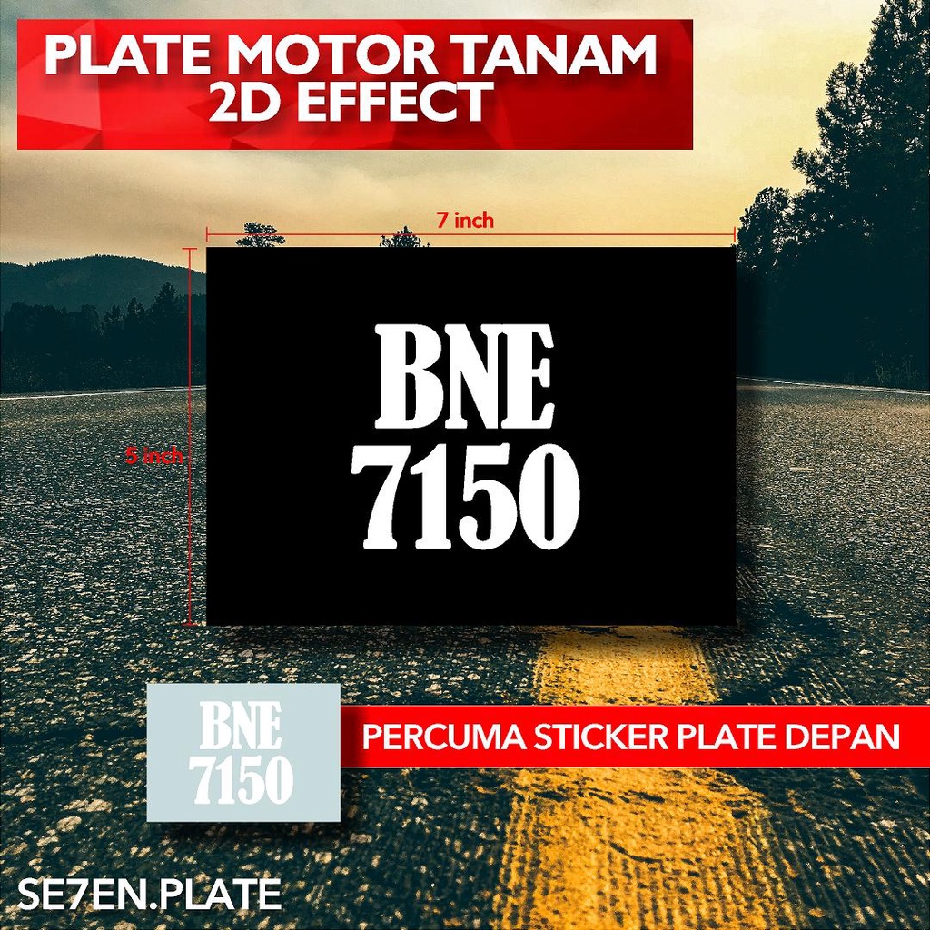 Plate Motor Tanam 2D Mirror Effect Shopee Malaysia