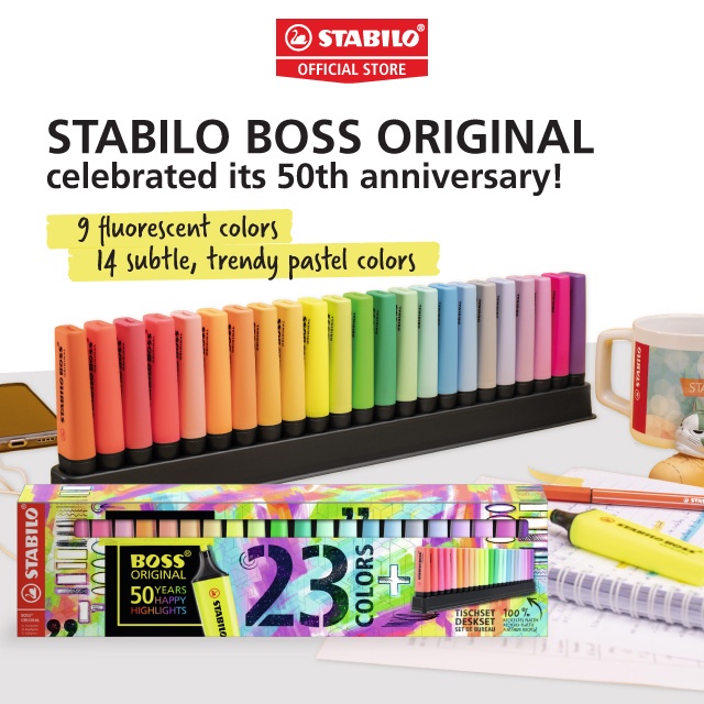 STABILO BOSS ORIGINAL Highlighter Set 23 Colors 50th Anniversary