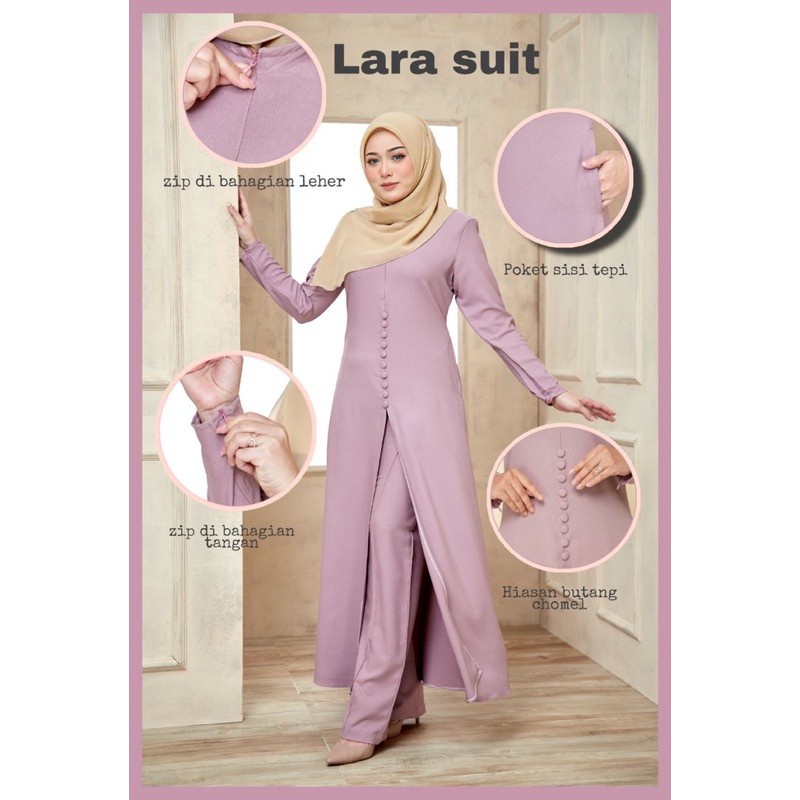 Lara Suit Jubah Seluar Muslimah Jubah Muslimah Jubah Plain Crepe