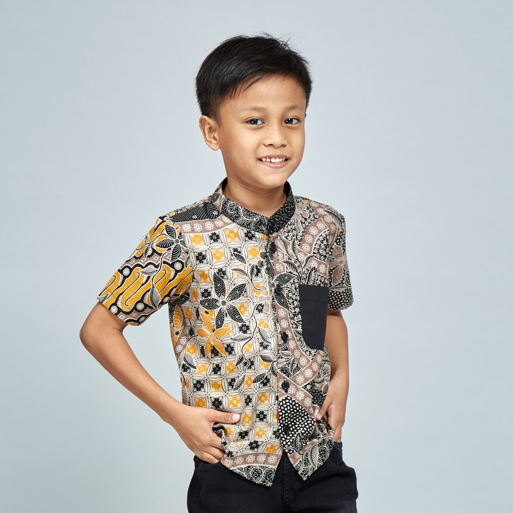 Rossa Collections Kemeja Batik Budak Lelaki - Black Edition | Shopee ...