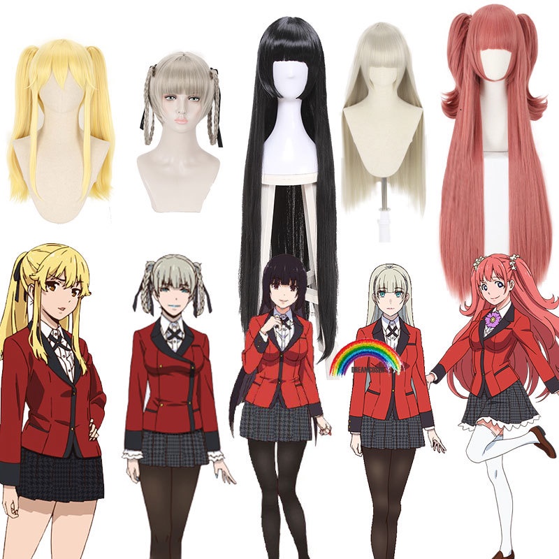 Kakegurui Cosplay Wig Jabami Yumeko Meari Kirari Yumemite Yumemi Yomoduki Runa Momobami Long