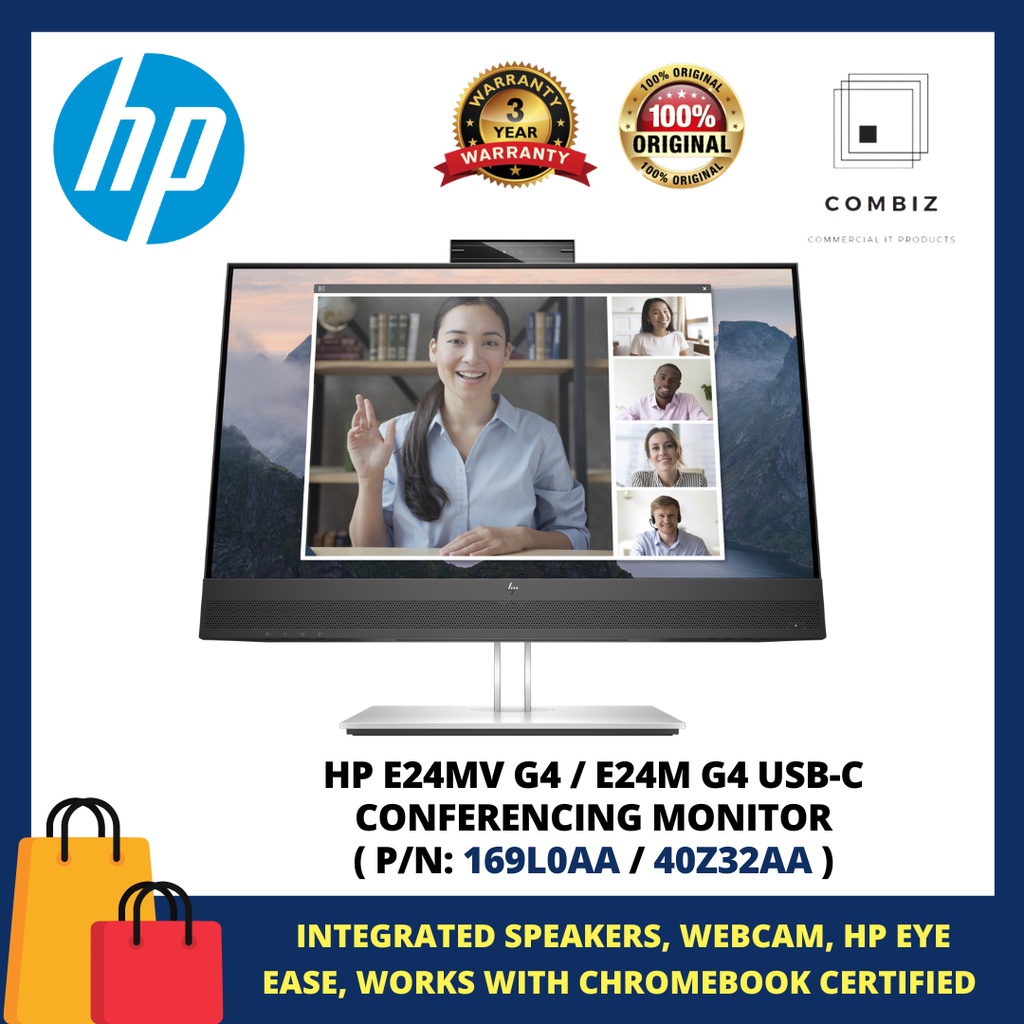 Hp E24mv G4 E24m G4 Usb C 23 8 Fhd Conferencing Monitor P N 169l0aa 40z32aa Shopee