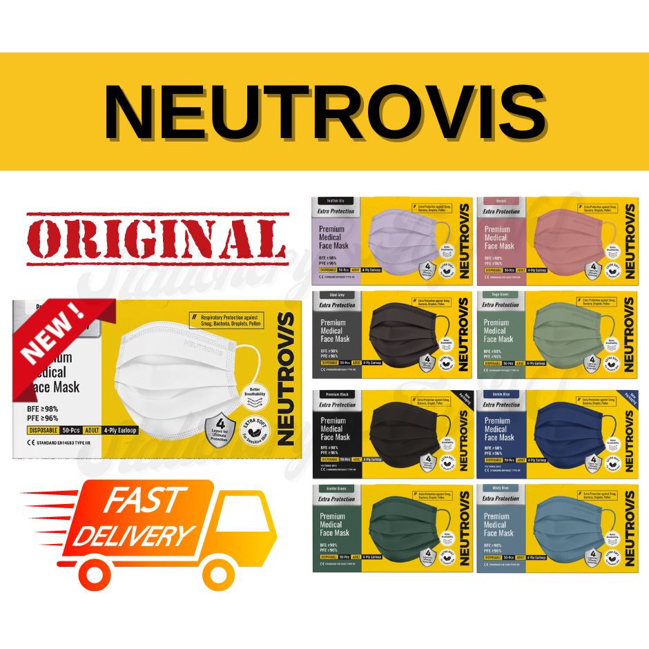 Neutrovis 4ply Medical Face Mask for Sensitive Skin (Premium Extra Soft) Disposable Face Mask