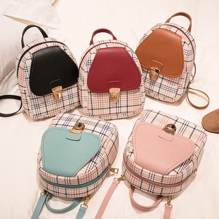 Korean Backpack for Women PU Leather Pink Chain Shoulder Bag 2023