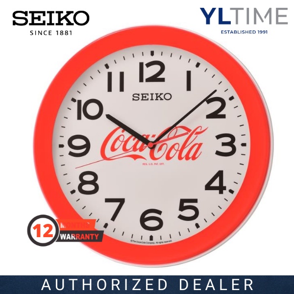 Seiko Qxa R Coca Cola Analog Quartz Wall Clock Original New Shopee Malaysia