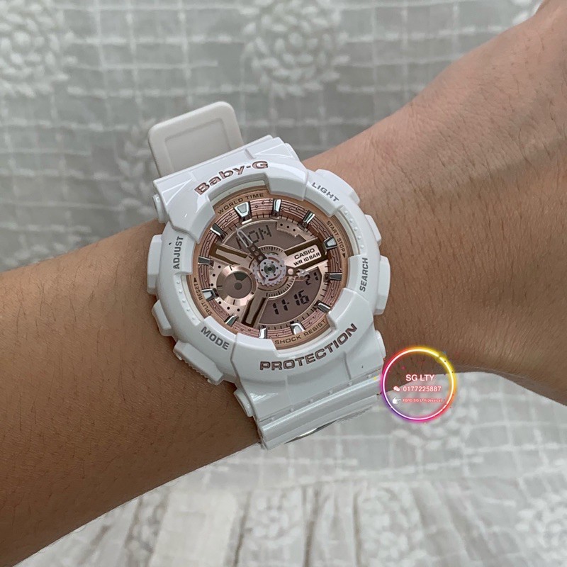 Baby g cheap white rose gold