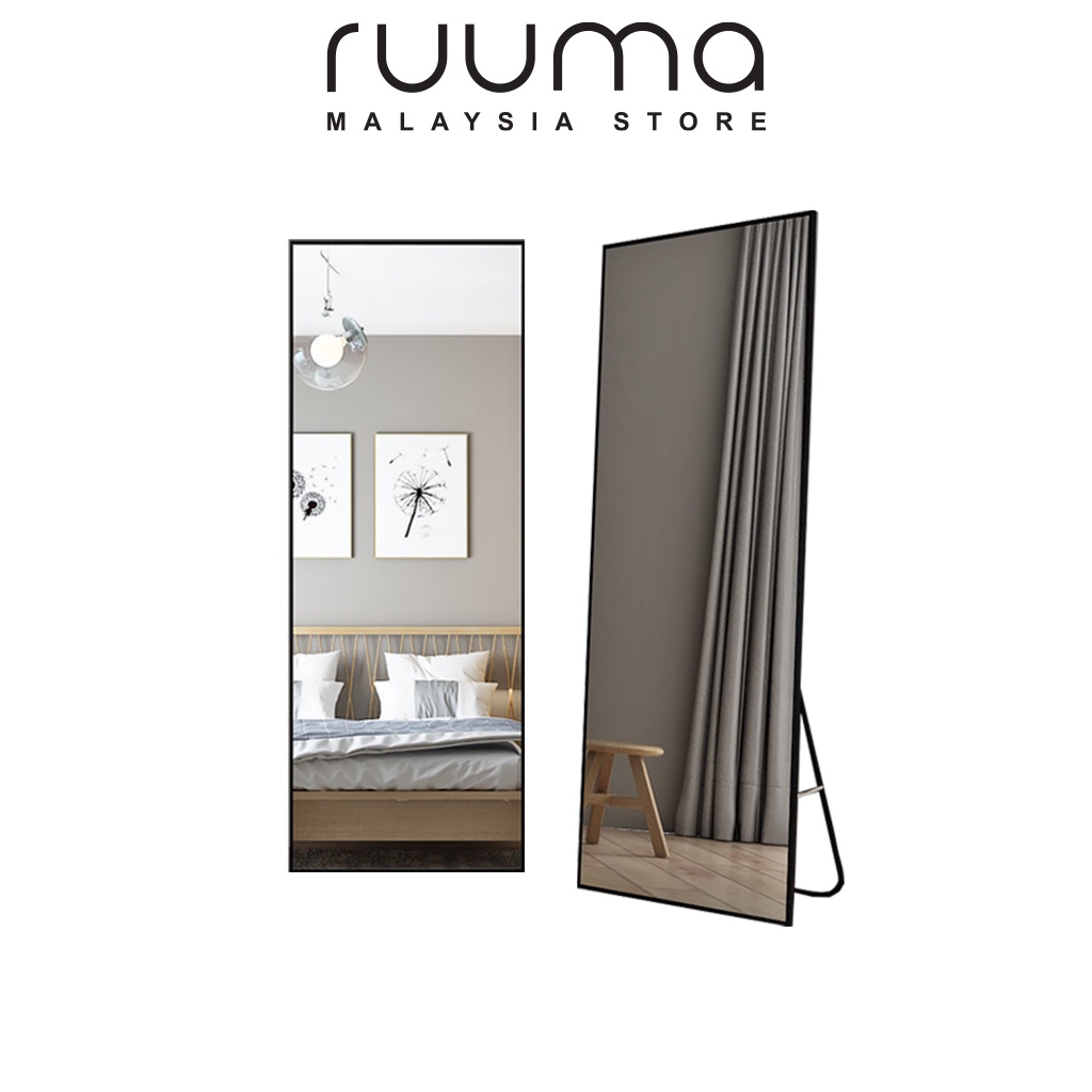 ruuma Full Length Mirror Black White Standing Body Mirror Bedroom