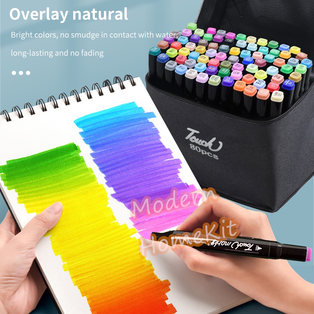 30/60 Color Markers Double-headed Square Pen Holder Student Painting Set  Alcohol Oily Quick-drying Watercolor Marker - AliExpress