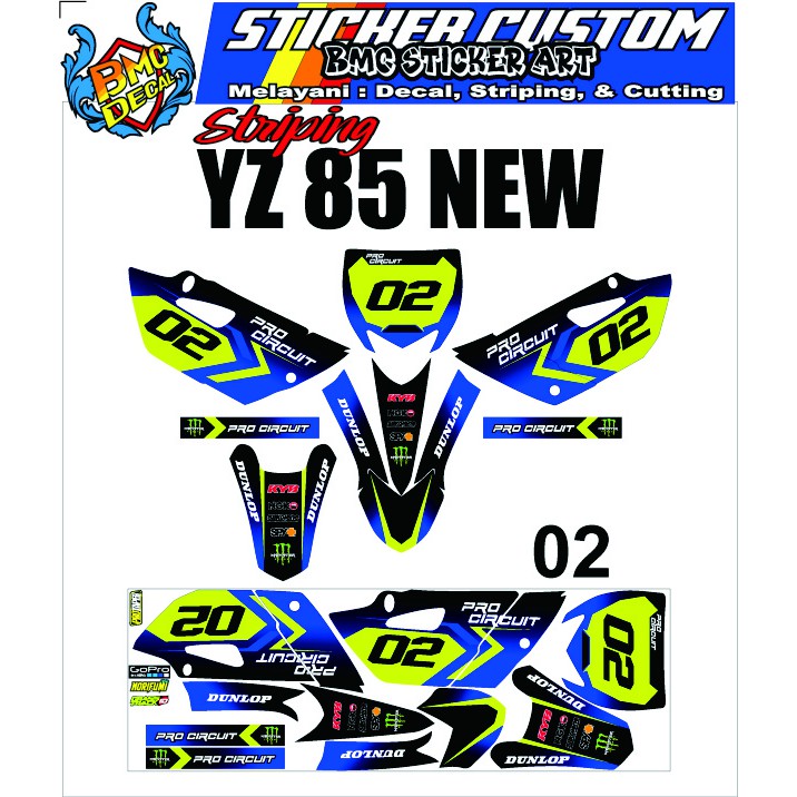 Sticker Lis Striping Yamaha Trail YZ 85 New (02) - Sticker Variation ...