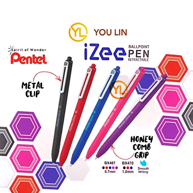 Pentel iZee Retractable Ball Point Pen (BX467
