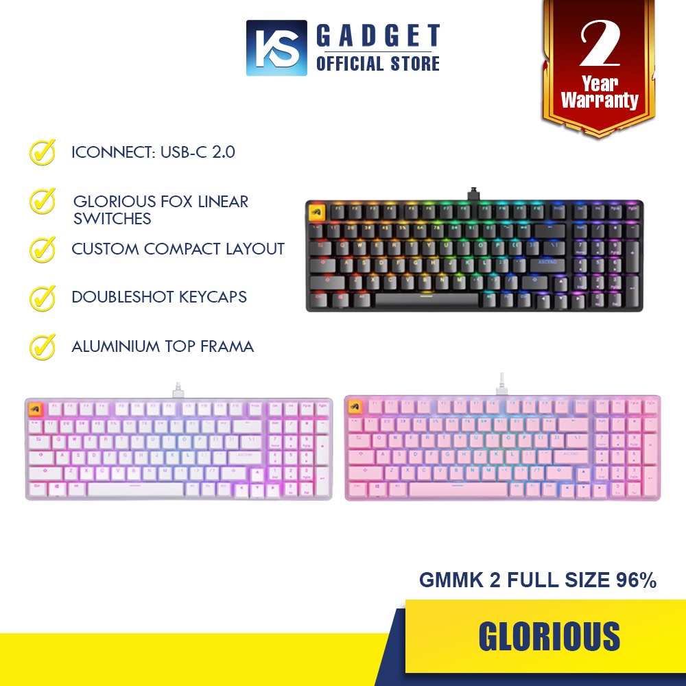 Glorious GMMK 2 Full Size 96 Pre Built Mechanical Keyboard Shopee