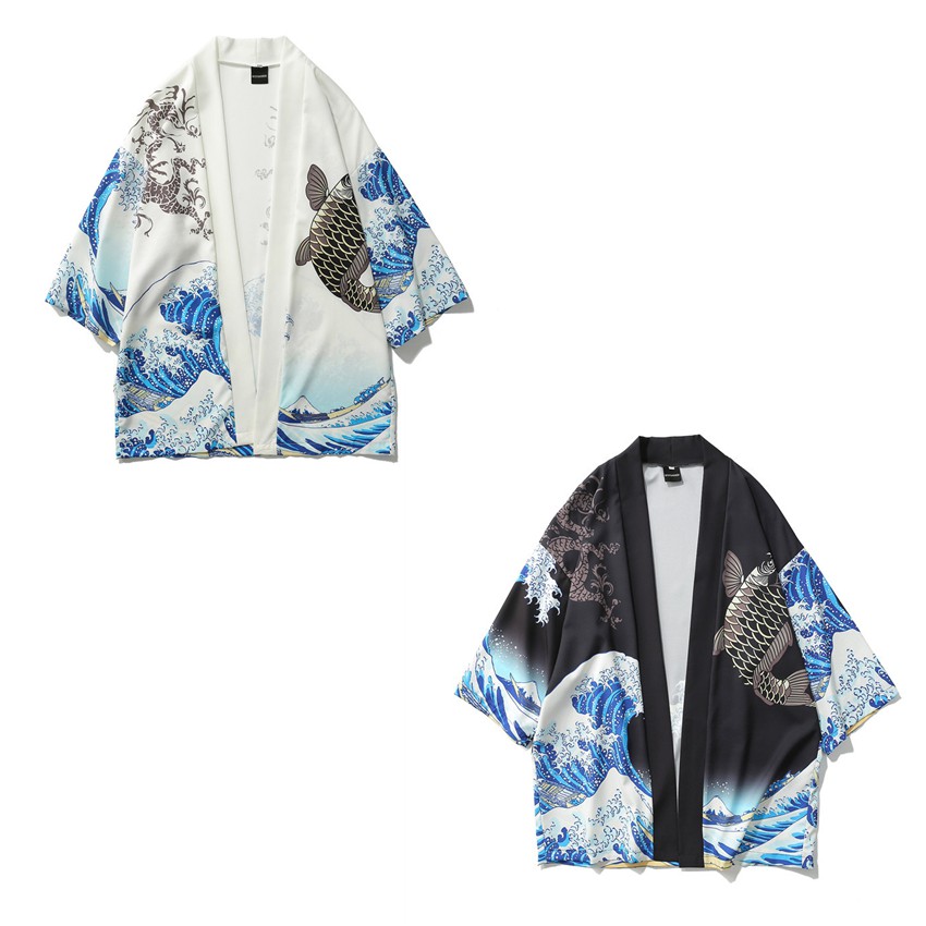 Samurai Crane Haori Cardigan Chinese Fish Traditional Japanese Style Kimono Asian Clothes Yukata Men Jackets Haori Shopee Malaysia