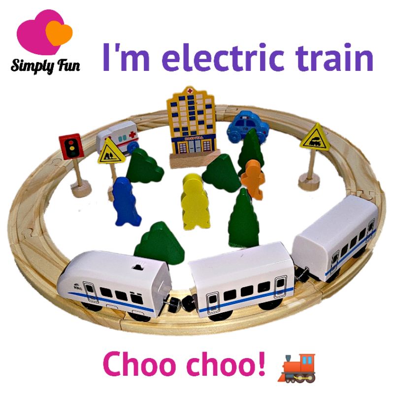🇲🇾 Ready stock ️ Electric train toy 26 pieces set 🧡 Mainan keretapi