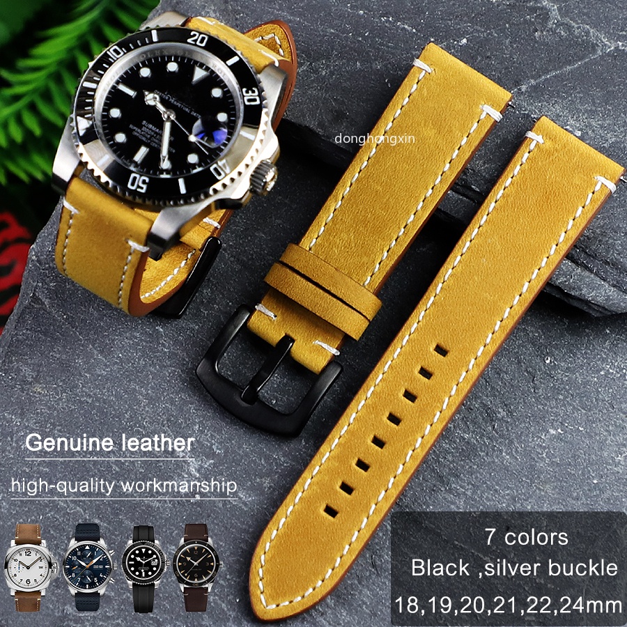 18mm,20mm,22mm,24mm Universal Vintage Leather Watch Strap Quick Release
