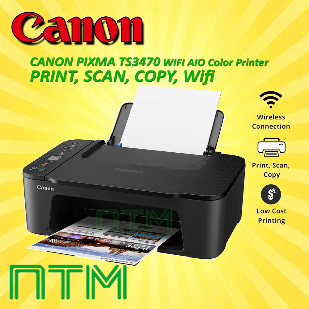 CANON TS3470 ALL IN ONE WIRELESS PRINTER AirPrint WITH LCD (WIFI