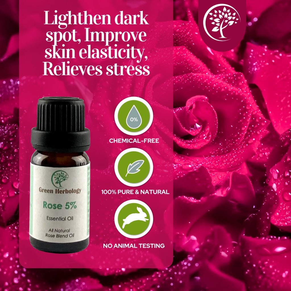 Natural Rose Essential Oil 5 Malaysia 5ml Shopee Malaysia