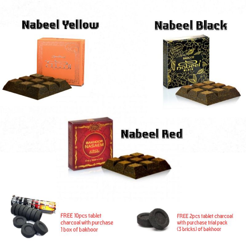 Ready Stock] Nabeel Bakhoor / Incense - oudh - mabkhara - wangian Arab -  gift - House - office - yoga - meditation