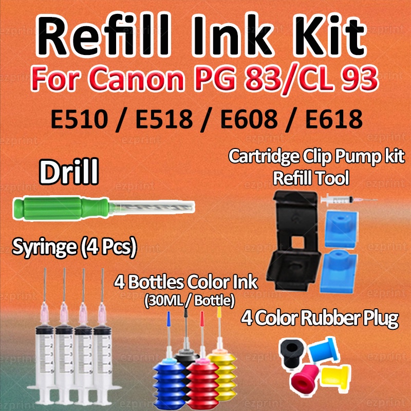 For Canon PG83 CL93 PG 83 CL 93 Refill Ink Tool for E510 E518 E608 E618 ...
