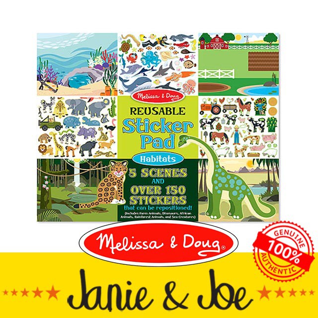 Melissa & Doug Reusable Sticker Pad- Habitats- Age 3+, Activity Book ...