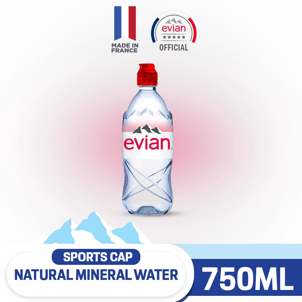 Evian Natural Mineral Water with Sports Cap 12 x 750 ml Online at