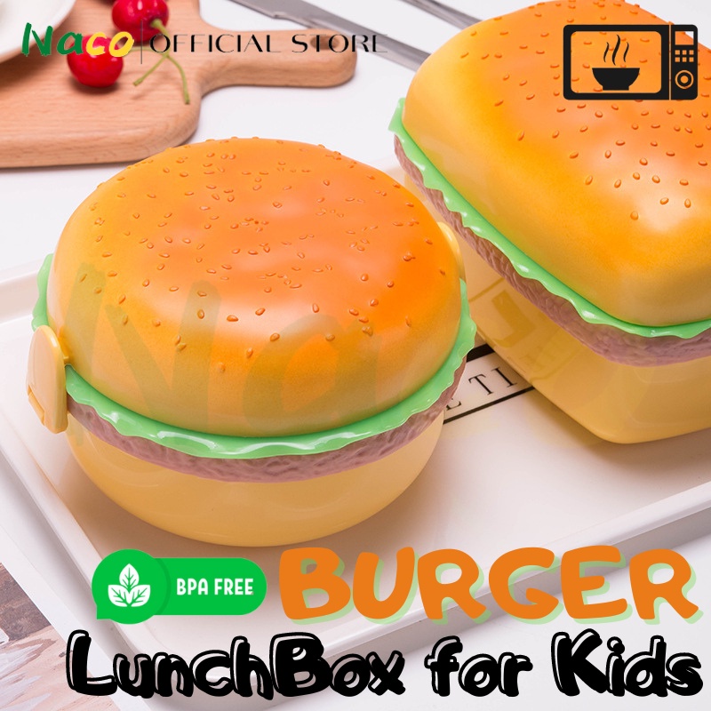 Burger Lunch Box Hamburger Kids Lunch Box Cute Bento Box Microwave