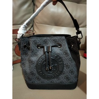 ORIGINAL GUESS Nadia Logo Print Bucket Bag Shopee Malaysia