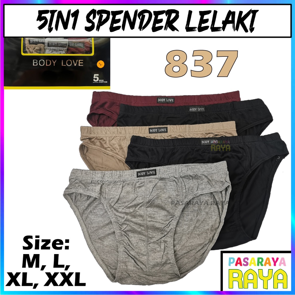 Spender Lelaki 5IN1 Body Love Men Brief 837 Seluar Dalam Lelaki Dewasa ...