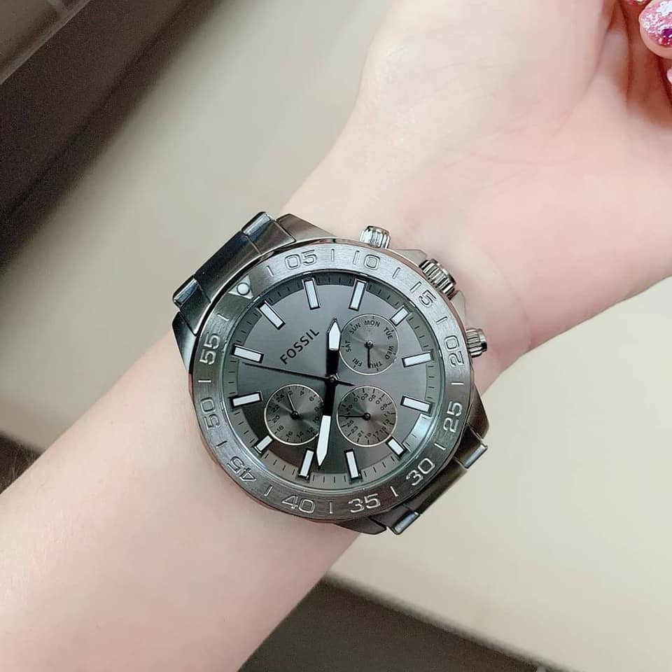 Authentic Fossil Men Bannon Grey Dial Stainless Steel Watch BQ2491 Jam Tangan Lelaki Shopee Malaysia