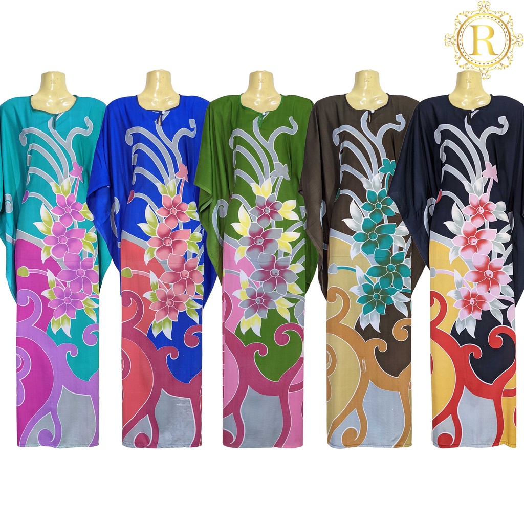 Polyester Kaftan Baju Kelawar Baju Tidur Canting Batik Trg Kain Licin Shopee Malaysia