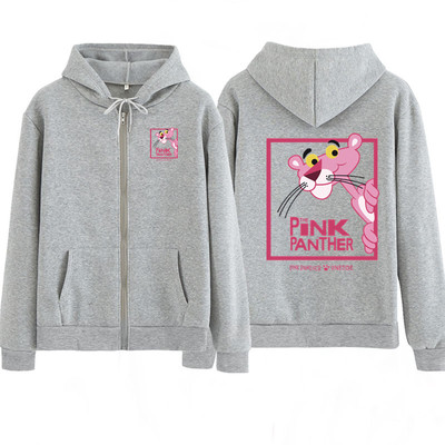 Ready Stock Women Korean Pink Panther Zipper Long sleeve Hoodie Couple ...