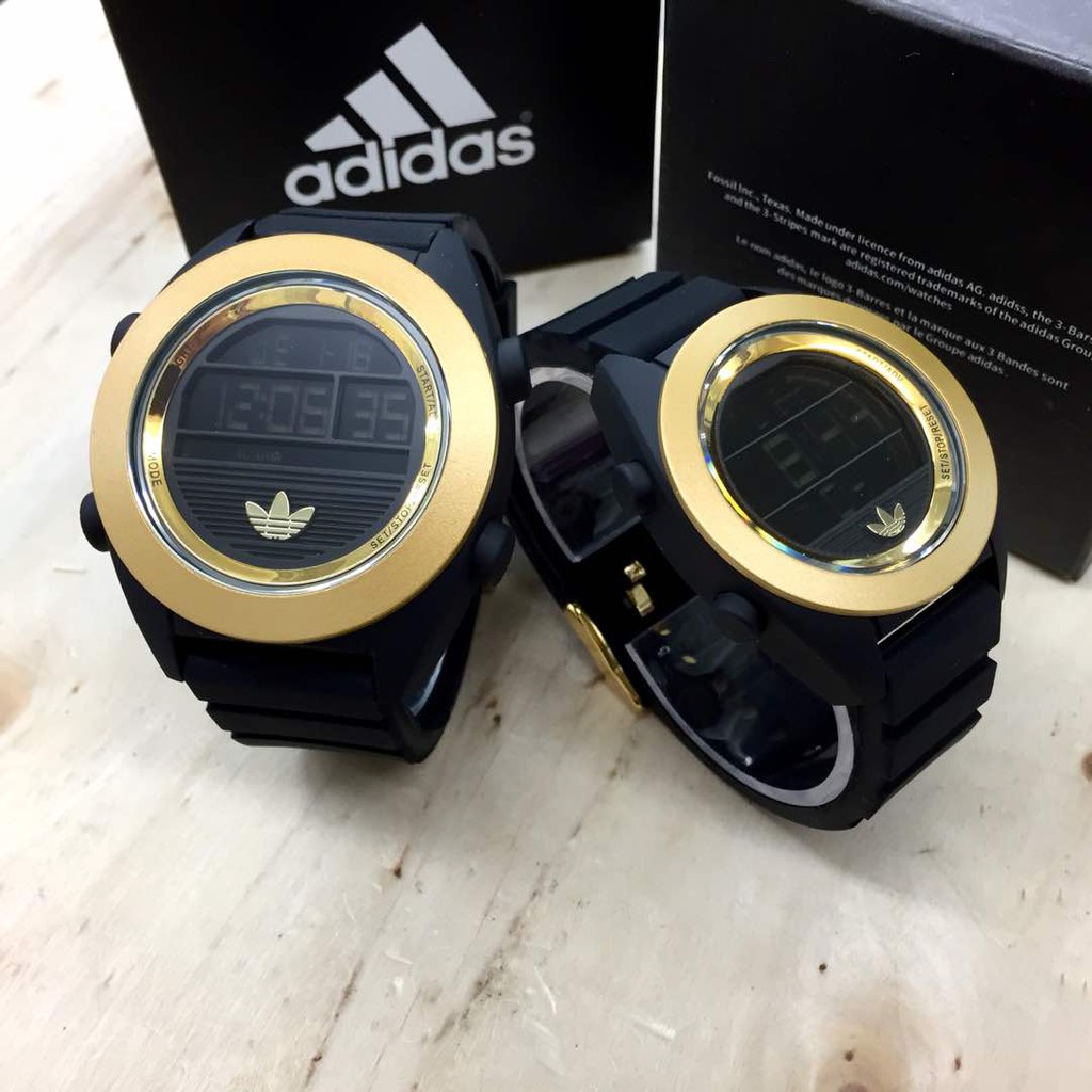 Adidas watch black clearance gold