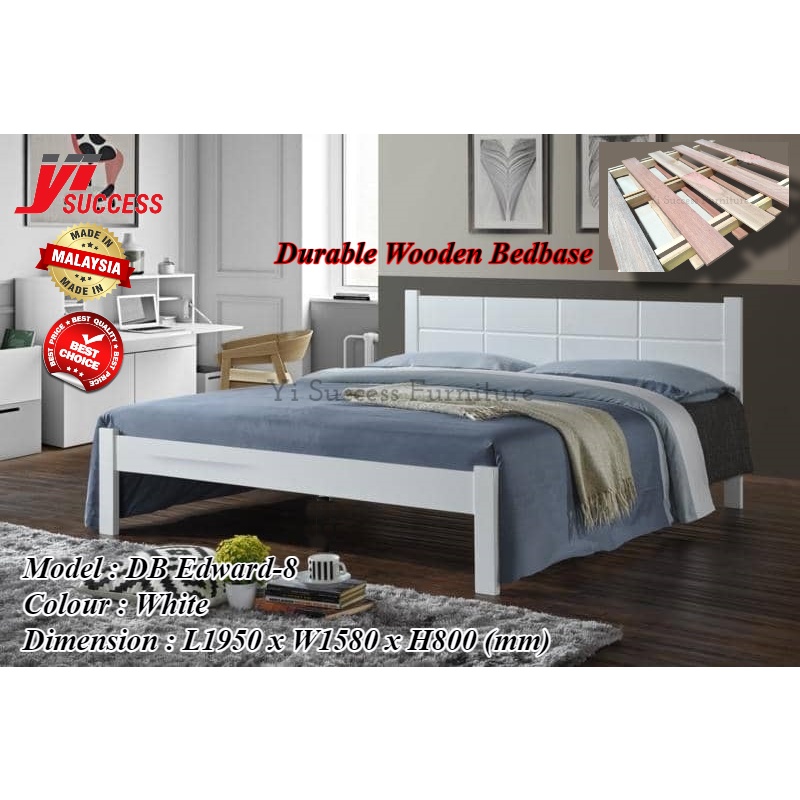 Yi Success Edward Wooden Queen Bed Frame / Quality Queen Bed / Katil ...