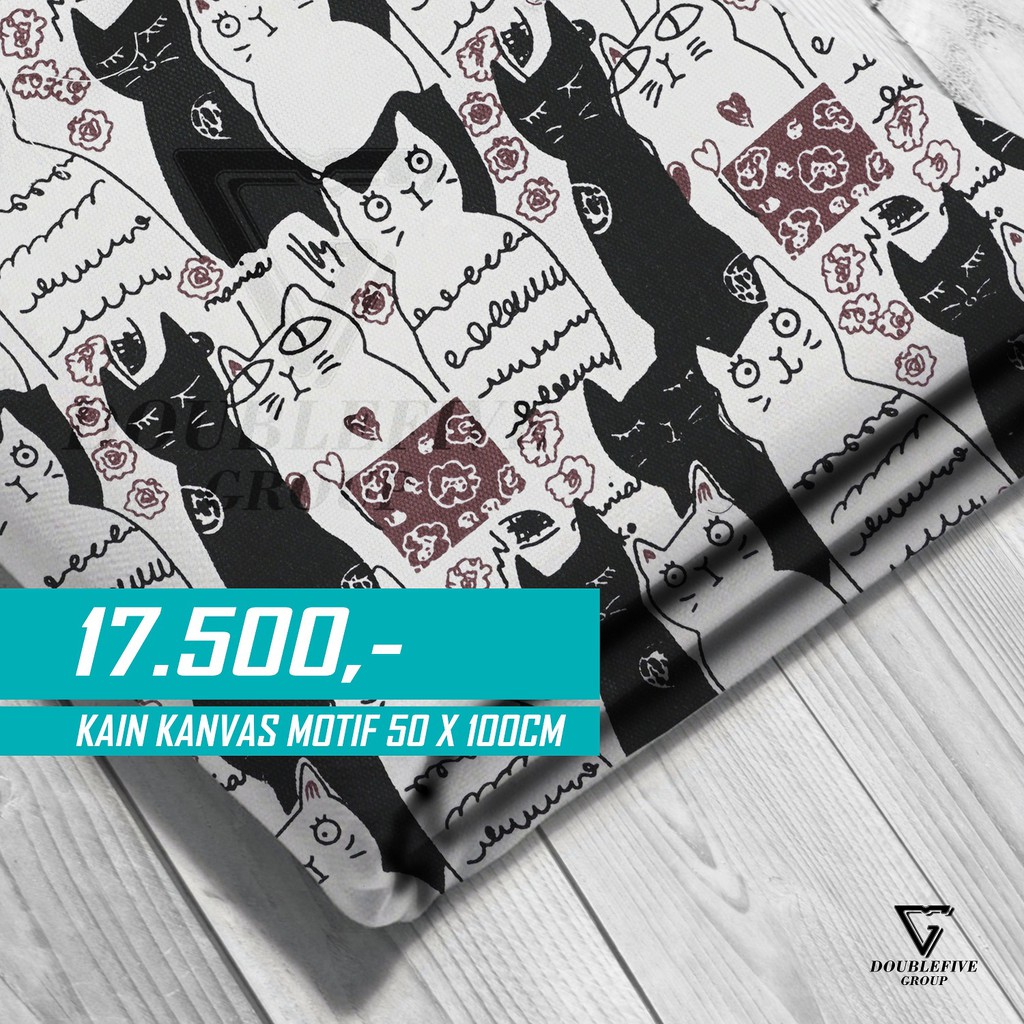 Motif Meter Canvas Fabric 50 x 100 Cm - Cat | Shopee Malaysia