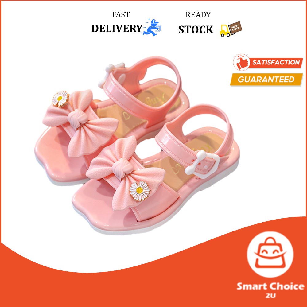SmartChoice Kids Girl Big flower ribbon Sandals Shoes ReadyStock 2889 ...