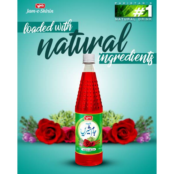 Qarshi JamEShirin Concentrated Syrup, Summer Refreshing Drink (Rose