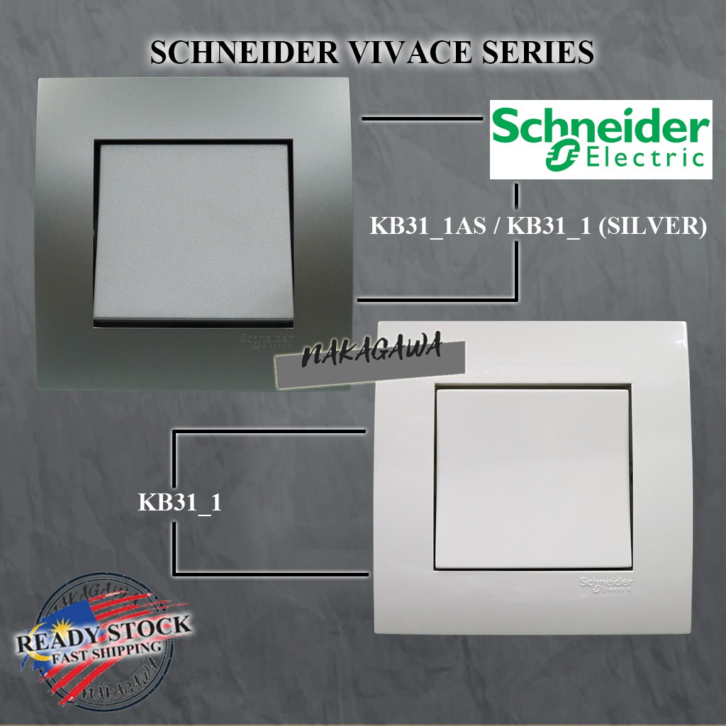 SCHNEIDER VIVACE KB31_1 - WHITE / KB31_1AS - SILVER SWITCHED SOCKET ...