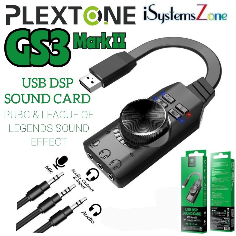 PLEXTONE GS3 MARK II VIRTUAL 7.1CH USB SOUND CARD PUBG & LEAGUE OF