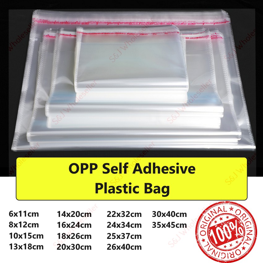 ️OPP Clear Plastic Bag 100 pcs/set Transparent Plastik Plastic Self ...