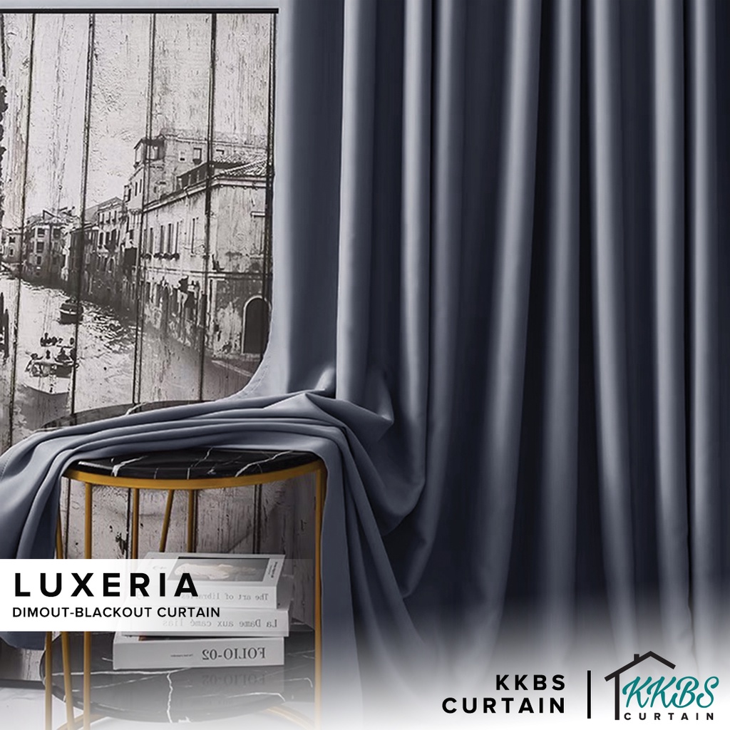 KKBS CURTAIN Luxeria Langsir 90% Blackout Plain Siap Jahit Cangkuk ...