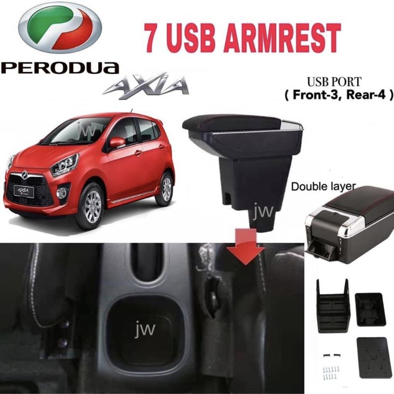 PERODUA AXIA OEM ARMREST WITH 7 USB Shopee Malaysia