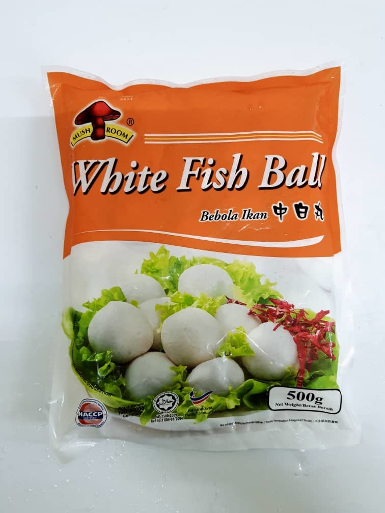 MUSHROOM Frozen White Fish Ball 'S' (500g) | Shopee Malaysia