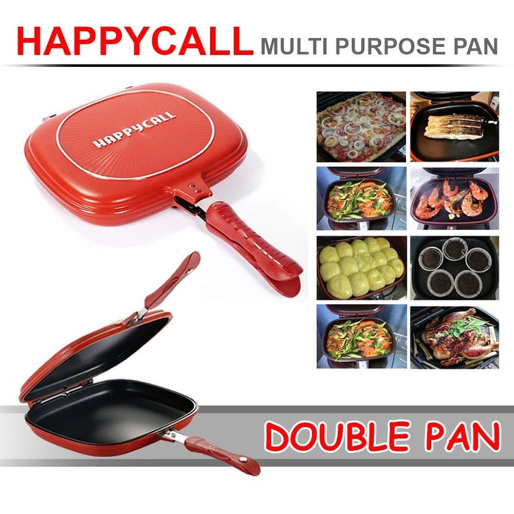 Happycall Jumbo Grill Double Pan Red
