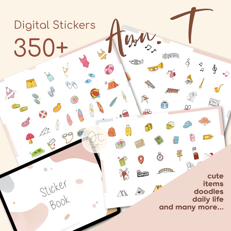 GoodNotes / PNG Ann T. Digital Special Stickers Book 3 for Journal ...