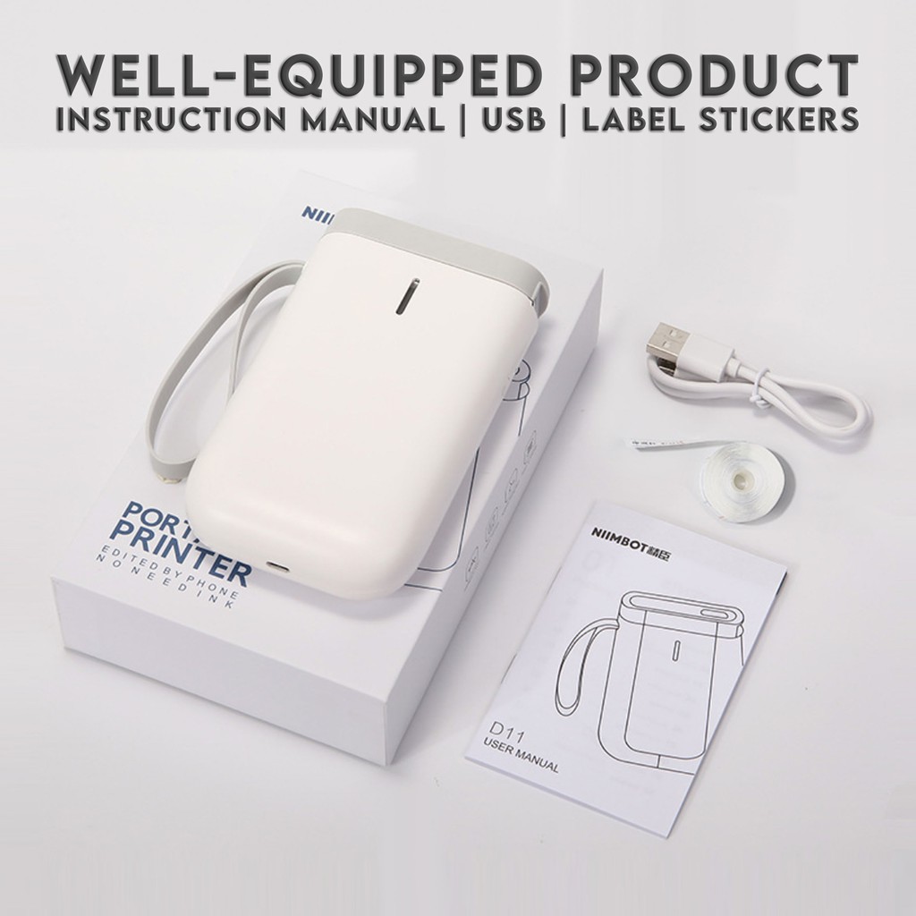 Niimbot D11 Label Sticker Printer Machine Inkless Thermal Handheld