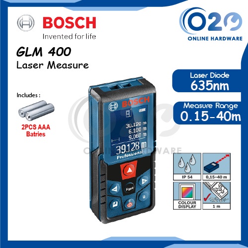 Bosch Glm 400 Laser Measurement Professional Level Measuring Laser Range Finder Long Distance 